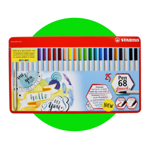 STABILO PEN 68 X25 CAJA METÁLICA